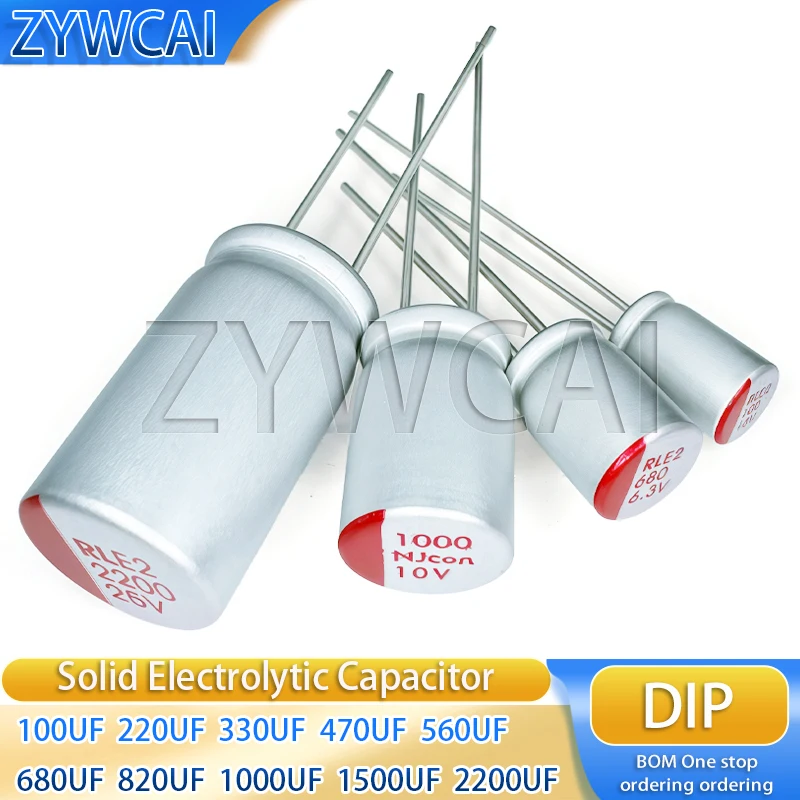 20PCS 16V 10V 6.3V 35V 25V 50V 100UF 220UF 470UF 680UF 820UF 1000UF 1500UF 2200UF 8X9 8X12 8X14 10X13 10X18 DIP Solid Capacitor