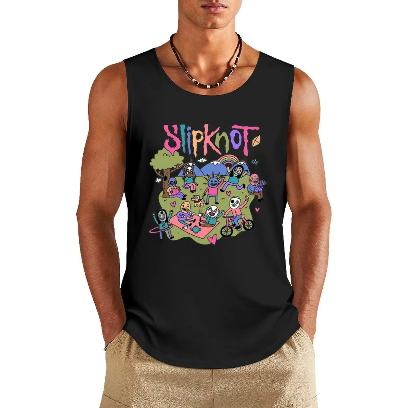 

Boxy Robot with Bulky Limbs and Antennas Tank Top fitness Vest T-shirt sports singlet for men