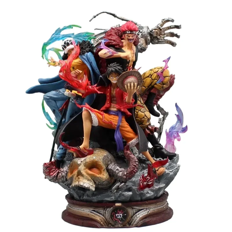 22 سنتيمتر قطعة واحدة تمثال ثلاثة الكابتن أنيمي الشكل طفل القانون لوفي عمل بولي كلوريد الفينيل نموذج تمثال دمية جمع الديكور اللعب الهدايا