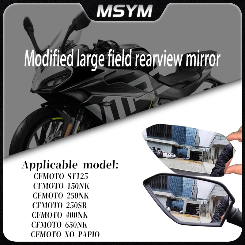 Convex Mirror Increase Rearview Mirrors Side Mirror View Vision Lens For CFMOTO CF 150NK 250NK 250SR 400NK 650NK ST125 Xo Papio