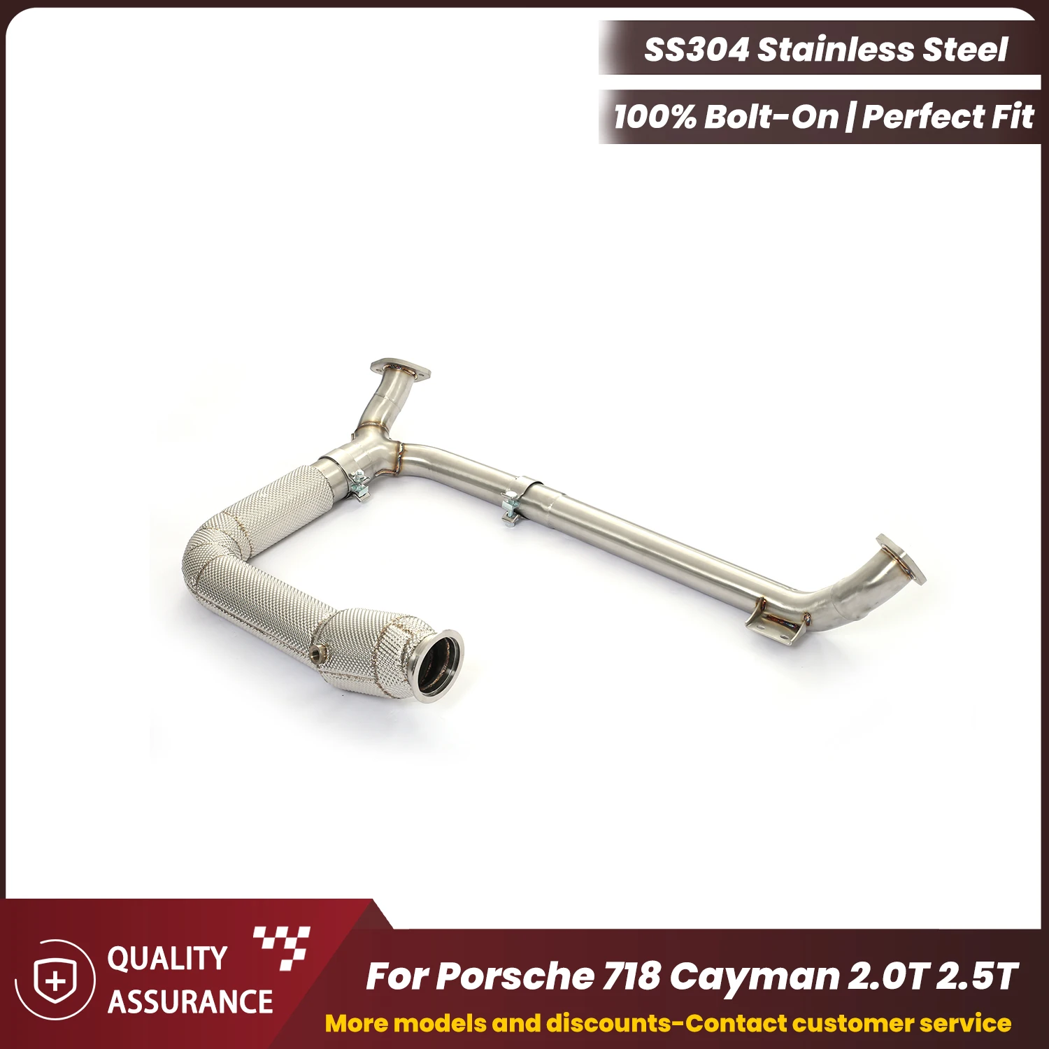 

ECCF Sports Downpipe With Heat Shield For Porsche 718 Cayman 2.0T 2.5T Aggressive Exhaust Sound High Flow Performance Upgrade
