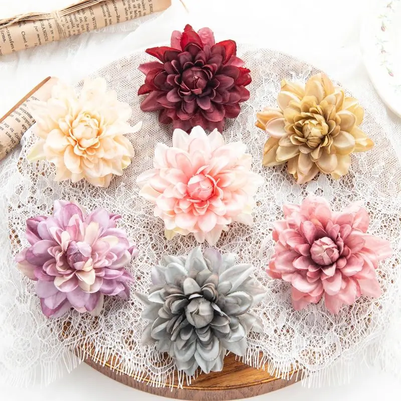 

10Pcs Artificial Flowers Silk Chrysanthemum DIY gift Scrapbook Wedding Festival party Home Outdoor Garden Decor Christmas Wreath