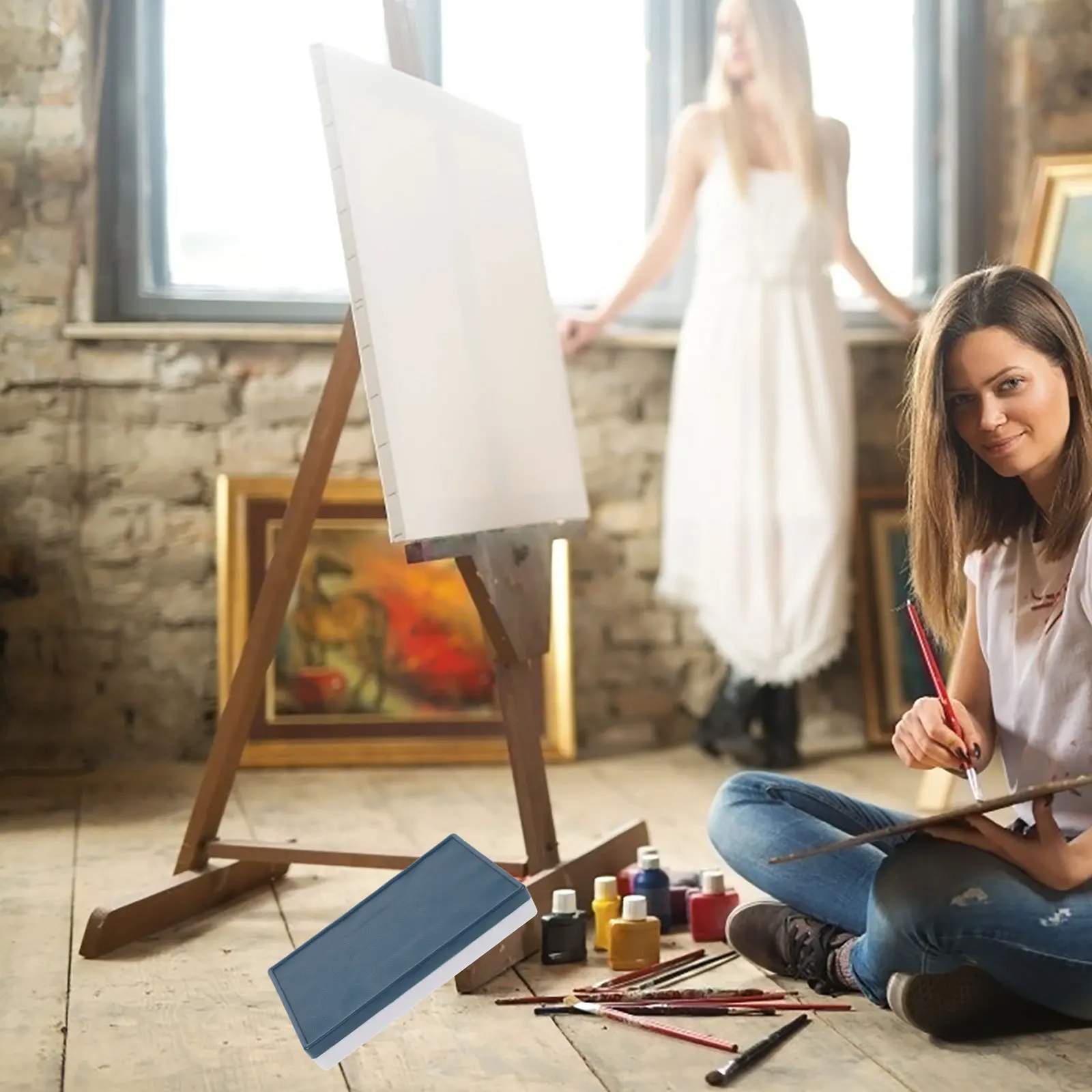 

Watercolor Pigment Box Plastic Mixing Tray Portable Art Painting Case For Outdoor Travel Student Artist Empty Color Mixing