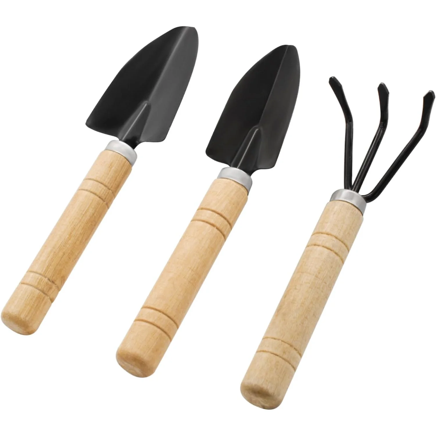 3Pcs Mini Gardening Tools, Portable Premium Sturdy Small Gardening Hand Tools with Non-Slip Handles, Shovel and Rake Set for Ind