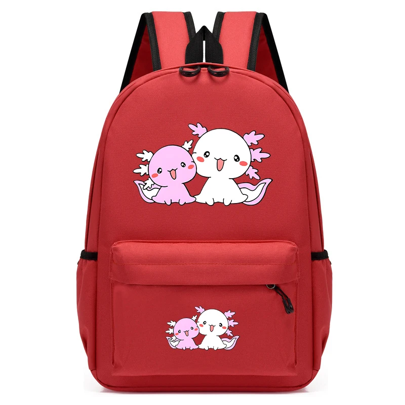 Cute Axolotl Cartoon escola sacos para crianças, jardim de infância mochila, Bookbag para meninas, criança sacolas, novo