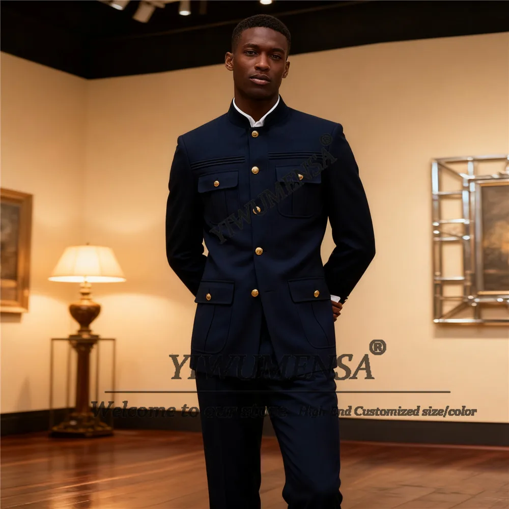 

Classic Solid Suit Men For Wedding Safari Style Prom Blazer Customized 2 Pieces Sets Groom Tuxedos Man Business Attire Outfits