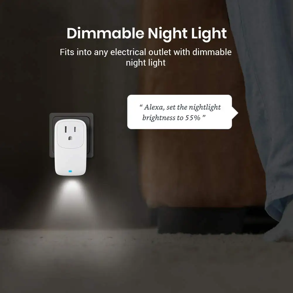 Broadlink SP4L UK Smart Wi-Fi Plug, 13A Timer Outlet with Dimmable Night Light, Works with Alexa, Google Assistant, IFTTT