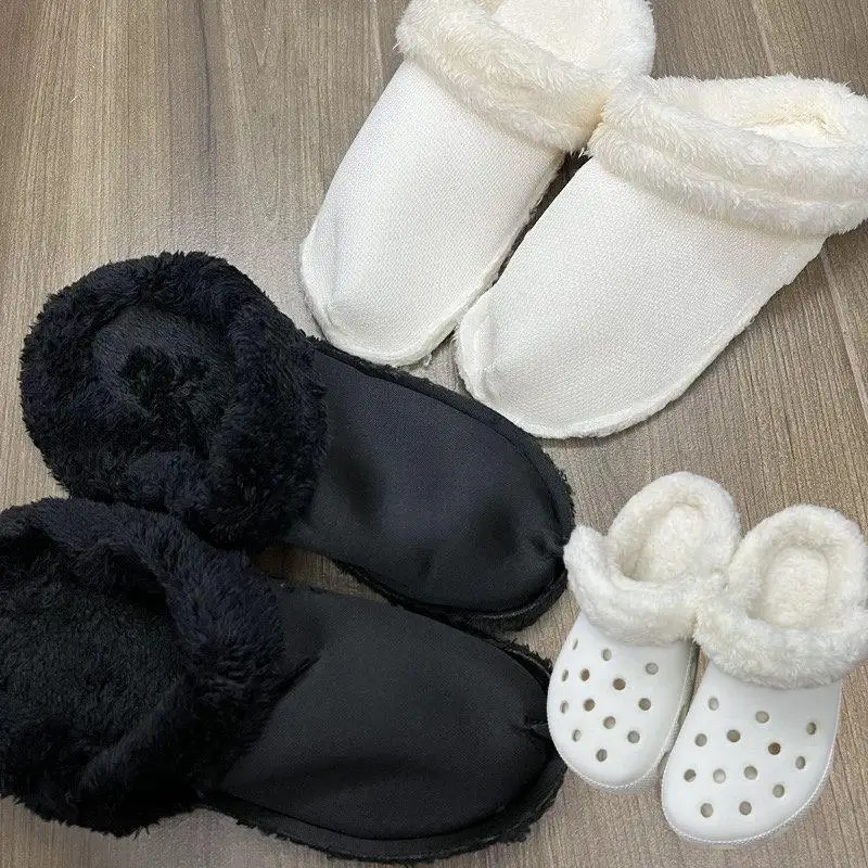 

1 Pair Thickened Winter Warm Plush Insoles Shoe Charm For Cros Hole Shoes Plush Liner Soft Shoes Cover Shoes Accessories