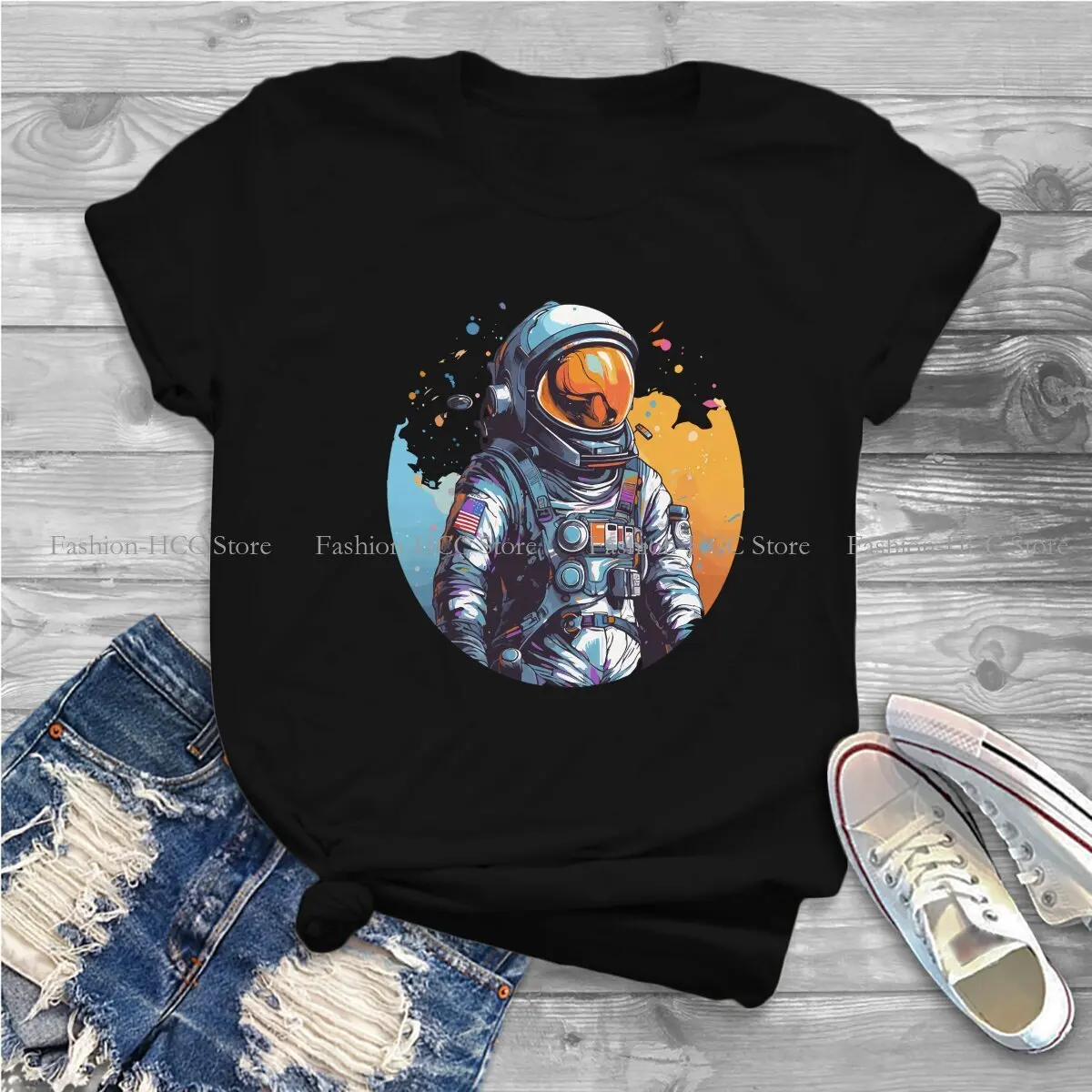 Cosmic Explorer Polyester TShirts Astronaut Adventure Distinctive Homme T Shirt Hipster Tops