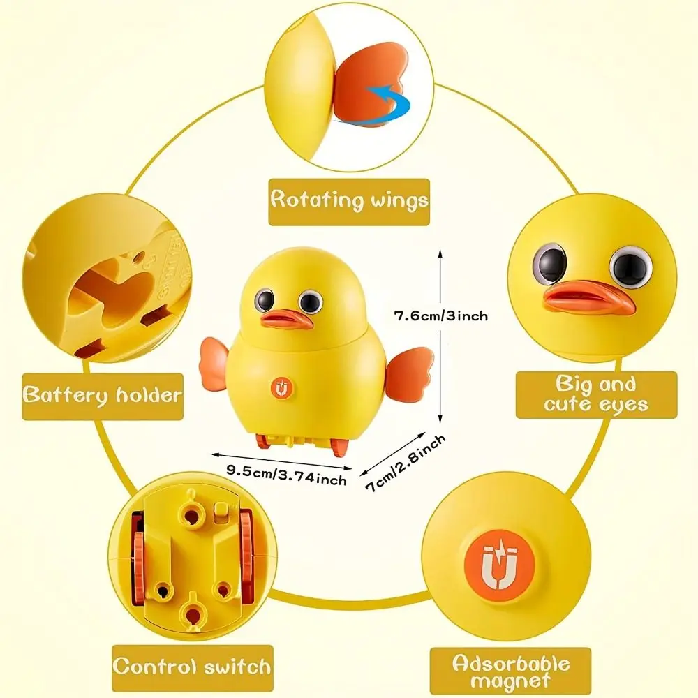 Pollito eléctrico magnético para caminar, pollito eléctrico para caminar, pato, dibujos animados, pollo oscilante magnético para niños