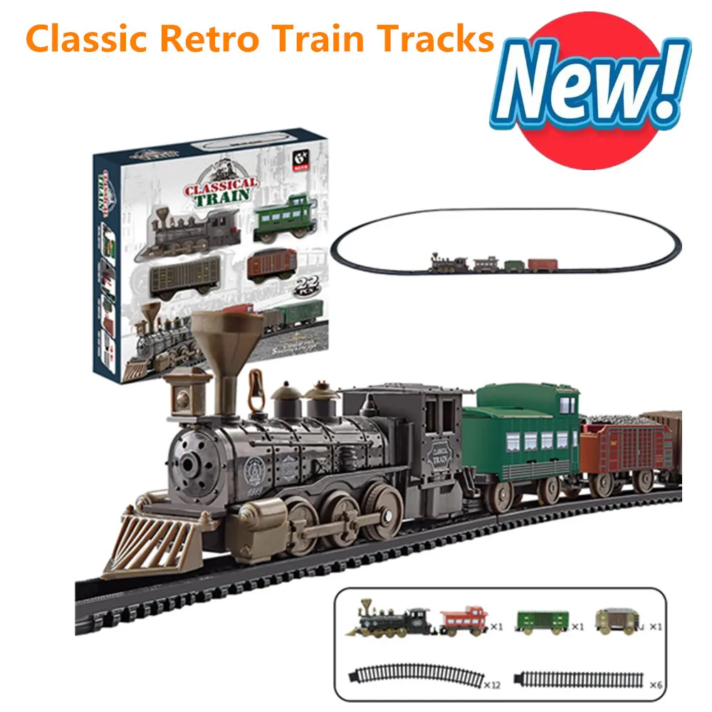 Non Remote-Controlled Model Rail Train Toys Set  Electric Train  1 Headstock And 3 Railway Carriage,Track 142cm