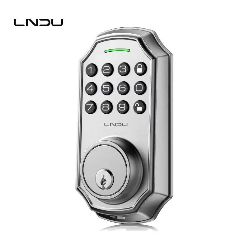 

LNDU Smart Lock D180 100 Entry Codes Electronic Keypad Deadbolt Anti-Peeping Password One Touch Auto-Locking Security Door Lock
