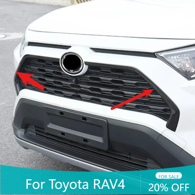 

ABS Chromed Car Front Grill Grille Bumper Decorative Cover Trims Strips Auto Styling For Toyota RAV4 XA50 2019-2025 Accessories
