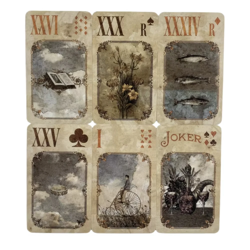 بطاقات Lothrop Lenormand Oracle A 38 الإنجليزية العرافة الملونة الطبعة سطح السفينة ألعاب Borad