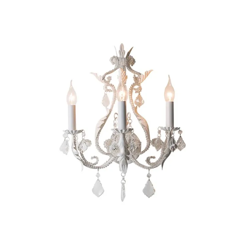 

French crystal wall lamp staircase creative Nordic wrought iron bedroom bedside light corridor living room Decorative background
