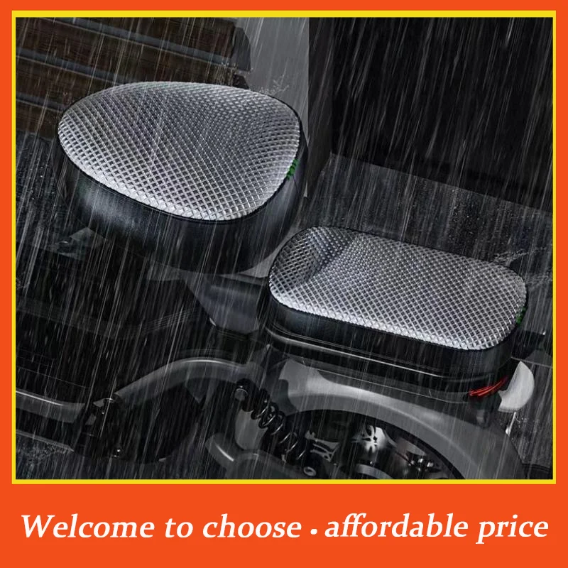 

[]Summer Thermal Insulation Waterproof Seat Cushion EBike Front Rear Protector Cover Electric Bike Scooter Seat Sunscreen Cover