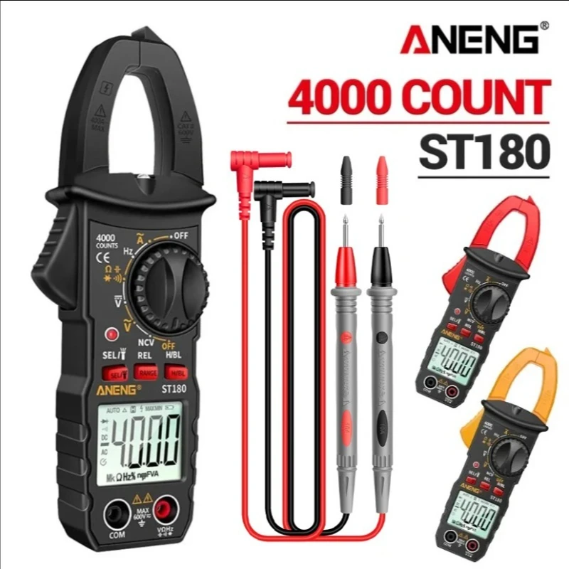 

ANENG ST180 Digital Clamp Meter 4000 Counts Ammeter Voltage Multimeter AC Current Tester Car Test Capacitance NCV Ohmmer Tools