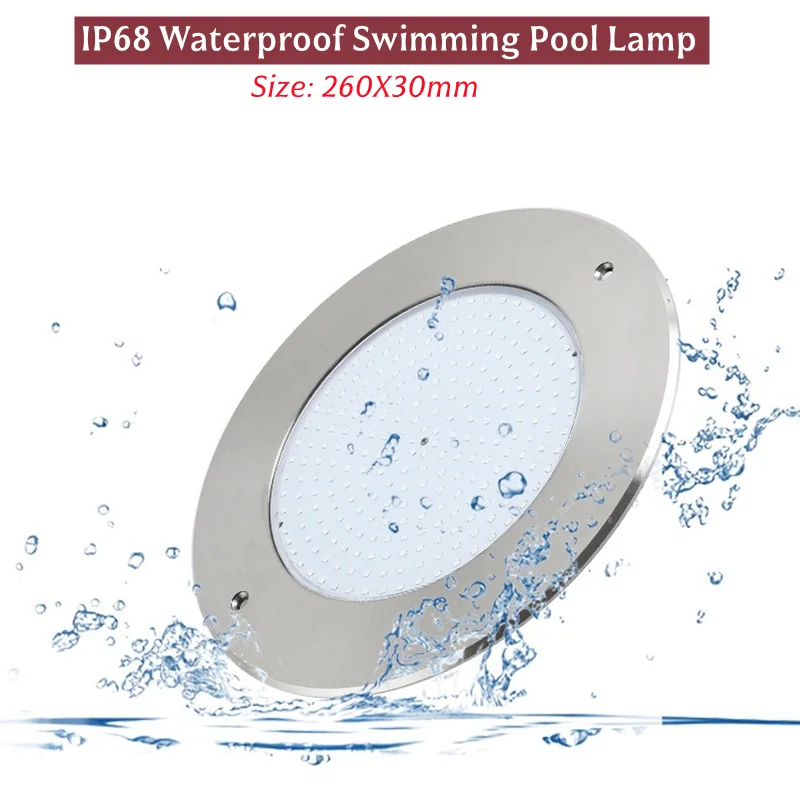 IP68 waterproof swimming pool light / AC12V stainless steel fountain hotel water park RGB remote control 18W25W35W45W55W65W