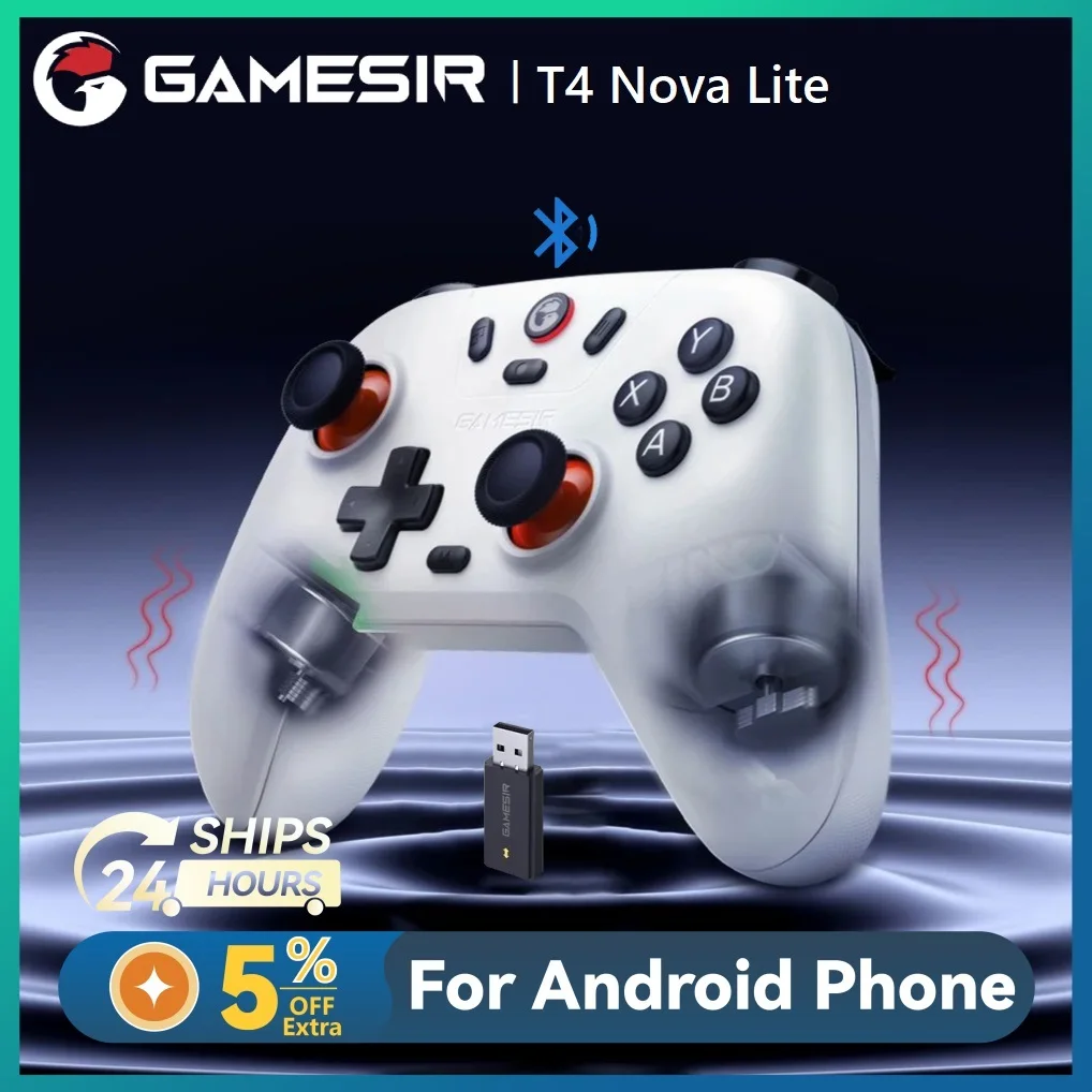 

GameSir T4 Nova Lite Switch Controller, Hall Effect Gamepad for Nintendo Switch, iPhone, Android Mobile Phone, PC Gamer