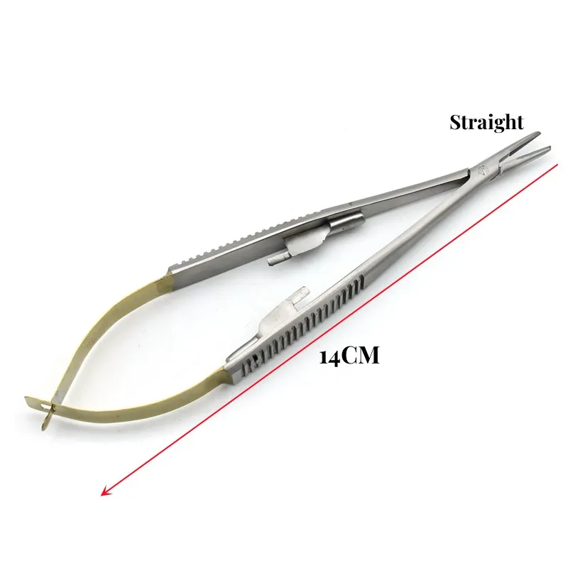 Stainless Steel Needle Holder 14/16cm Heavy Serrated Jaw Ophthalmic Surgical Instruments