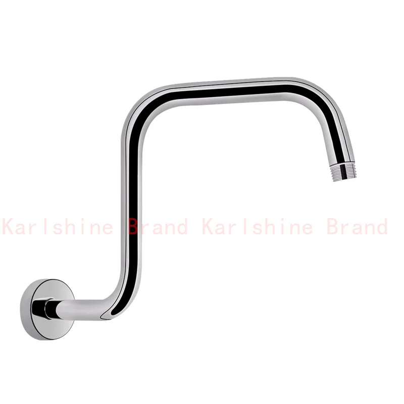 13 Inch Shower Arm Head Tube Stainless Steel Mattle Black&Chrome S Shape Showerhead High Rise Extension Pipe Bathroom Accessory image 3