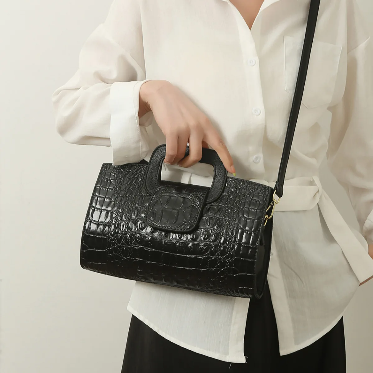 

Casual personality versatile fashion cross-border popular women's bags women's crocodile pattern handbags oblique span bags
