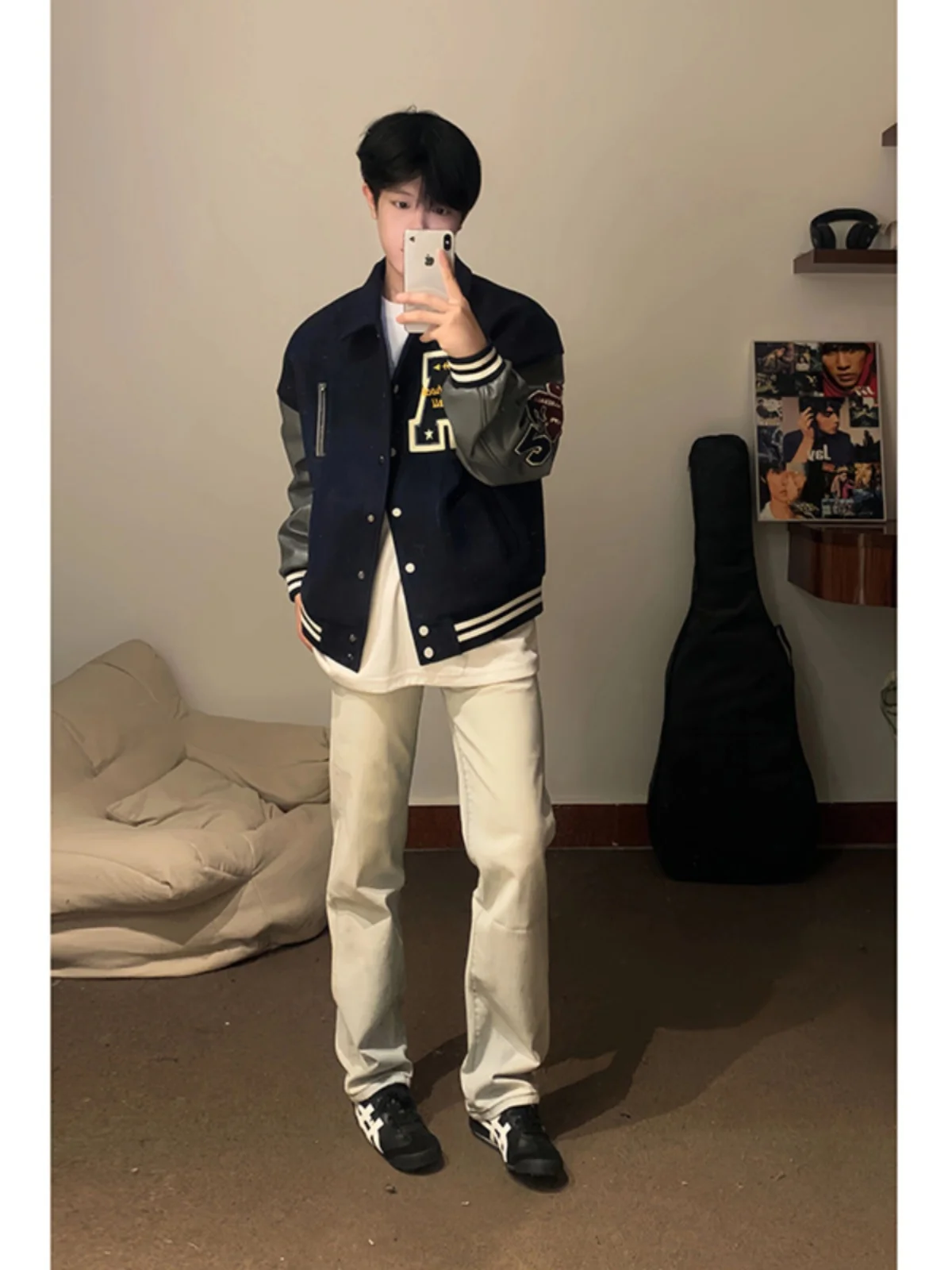 

Waed Vintage Yellow Clay Jeans Men's Straight Leg Slimming American High Street Sle Long Legging Narrow Version Pants