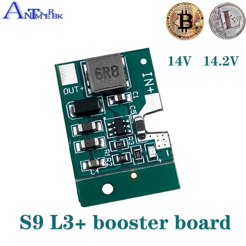 Asic-Miner Antminer S9 L3 +, módulo potenciador de potencia de reparación, Pcb, salida de placa potenciadora de potencia, 14V, DC3.7V-12V