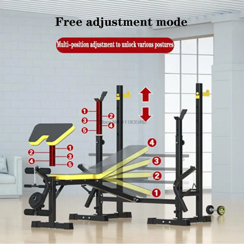 Panca pesi multifunzionale per interni panca Squat Rack Barbell Bed Home Fitness Equipment Set dispositivo per l\'allenamento della forza