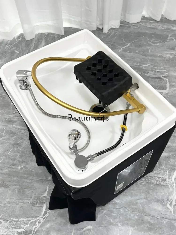 Separate Shampoo Basin Water Circulation Supporting Facial Bed Mobile Shampoo Basin Head Therapy Aromatherapy