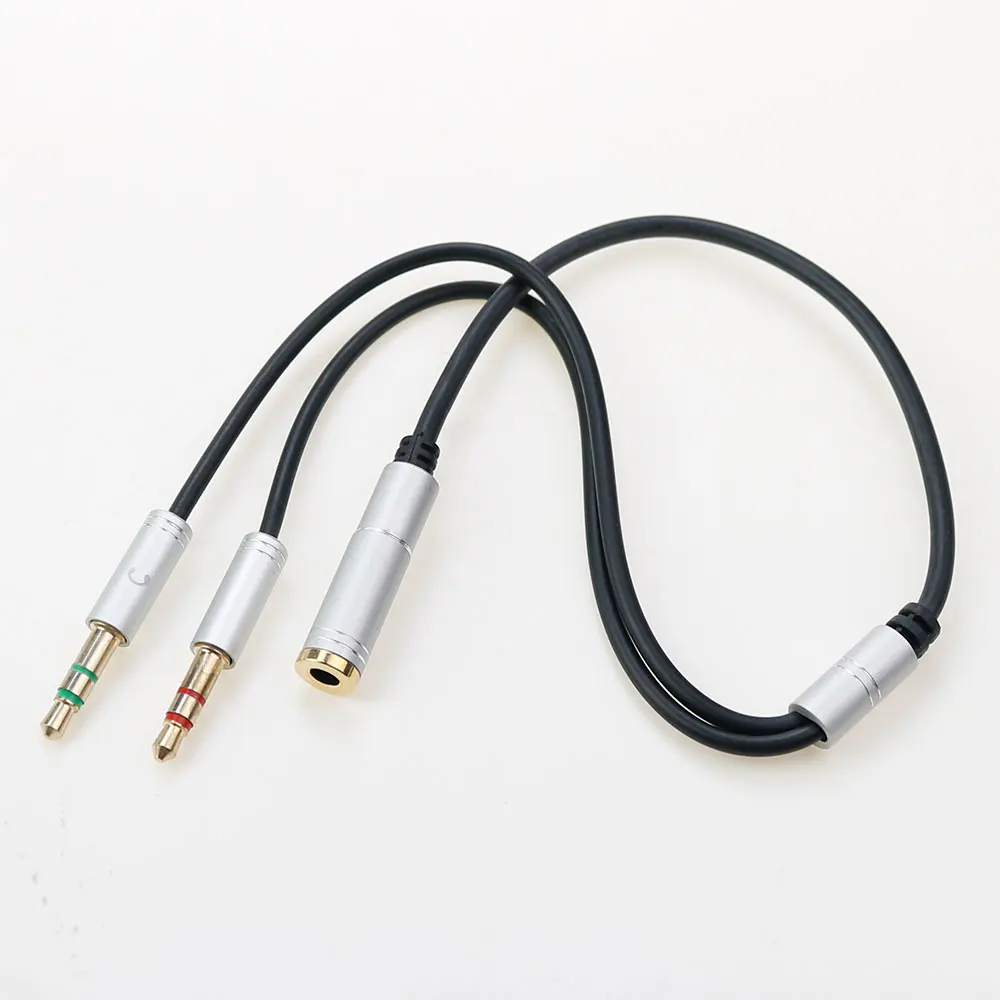 

1Pcs Two in one audio cable, computer 3.5mm adapter, mobile phone earphone, desktop laptop extension cable, one in two
