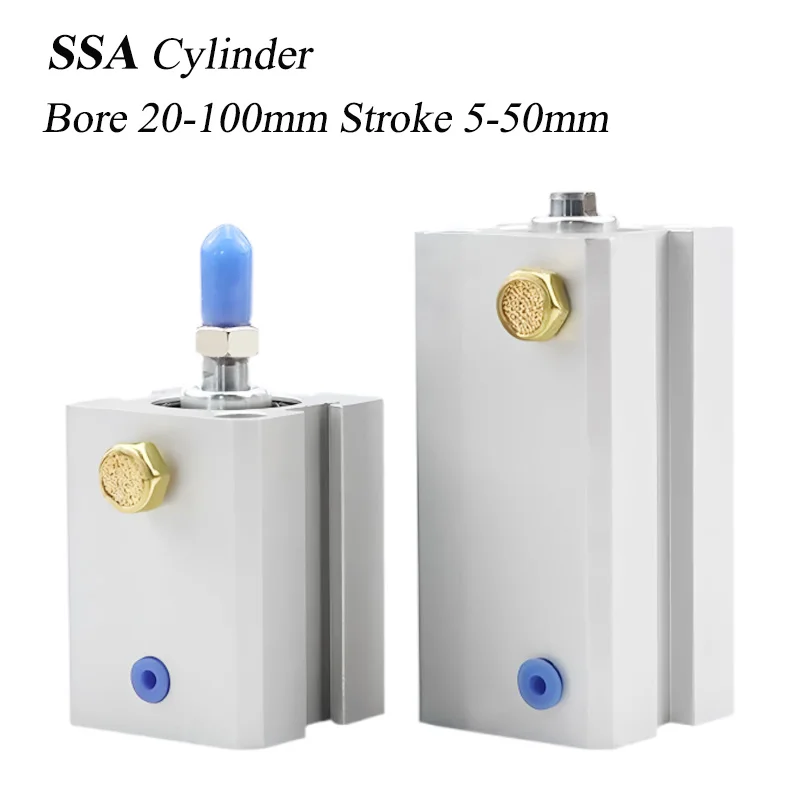 SSA Air Pneumatic Cylinder Single-Acting Compact Cylinder SSA20 25 32 40 50 63 80 100*5/10/15/20/25/30/35/40/45/50 Female Thread