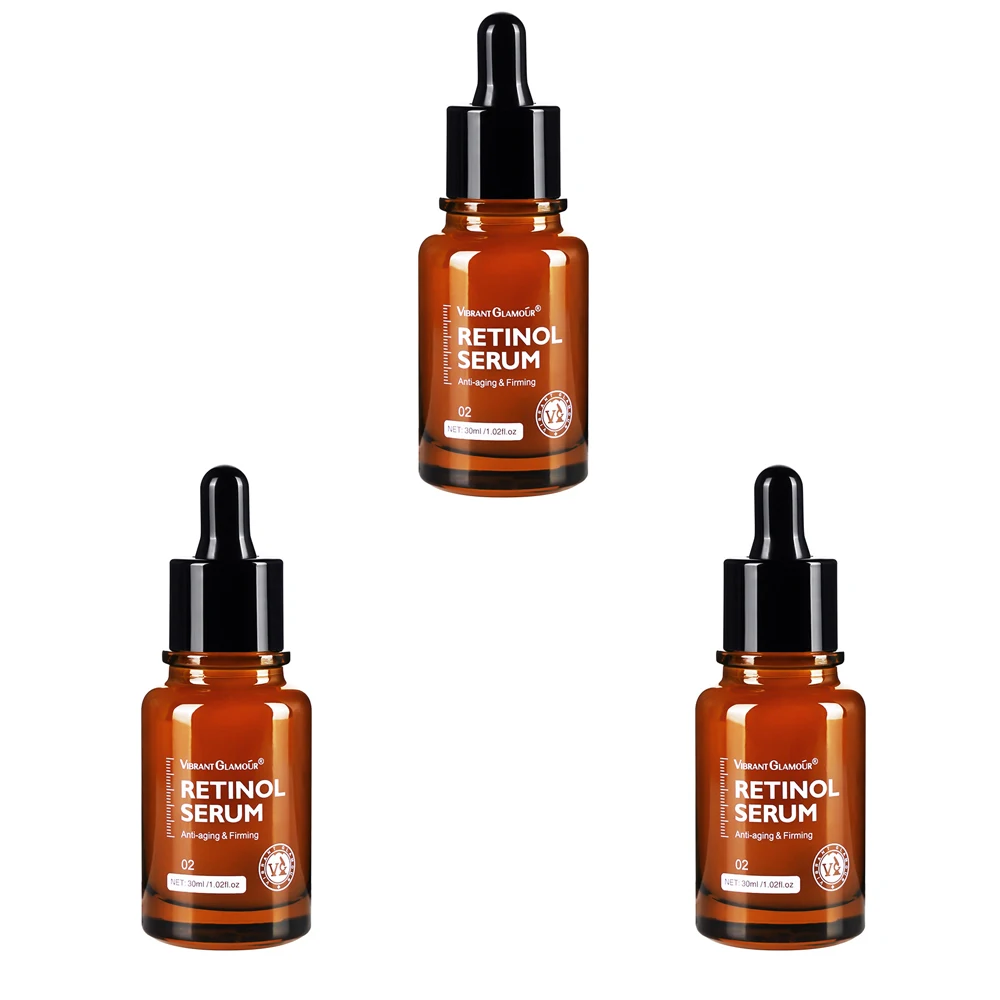 VIBRANT GLAMOUR Retinol Face Cream+Facial Serum+Eye Serum Set Nourish Skin Refreshing Eye Bag Hydrate Moisturizing Skin Cream
