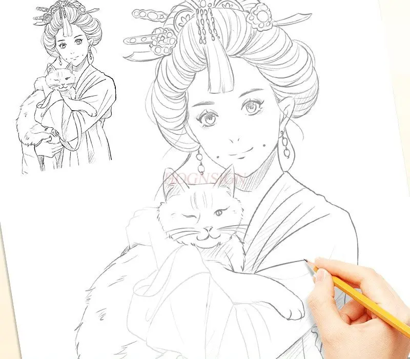 

1 книга Введение в мангу, нарисованная вручную основа для рисования линий, самостоятельный учебный рисунок, эскизы, практики копирования, брошюра