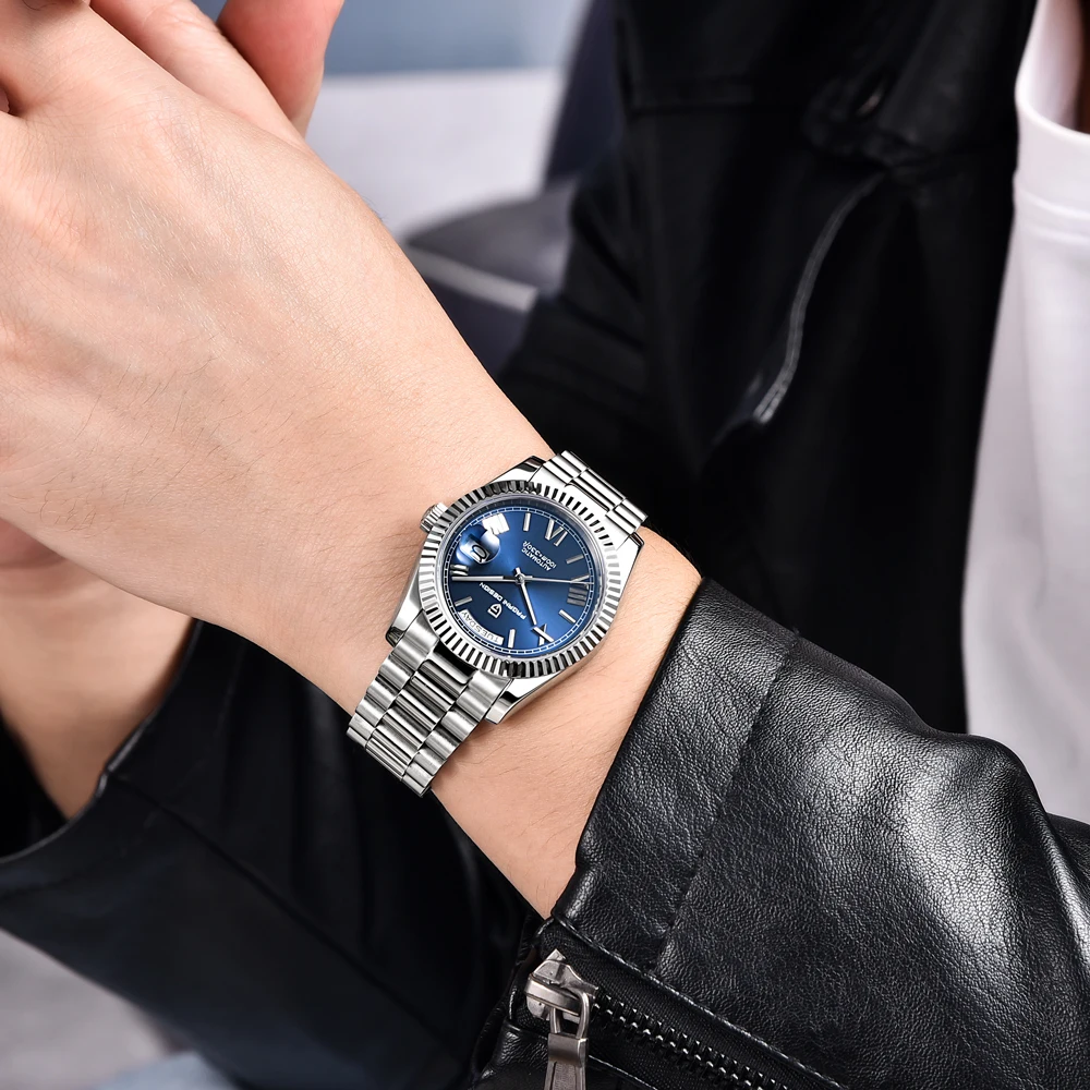 PAGANI DESIGN 2025 New Men's Watches Golden gray luxury Automatic Watch For Men ST16 Mechancial Wrist watch Men Stainless steel