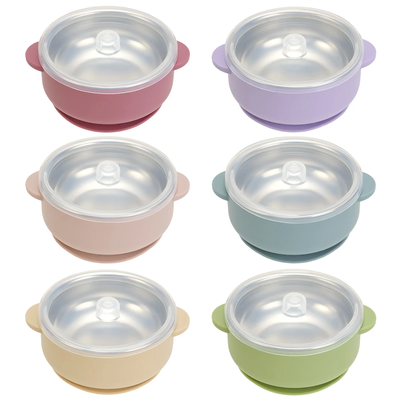 1PC BPA Free Stainless Steel Baby Feeding Bowl Removable Silicone Toddler Solid Food Training Plate Infant Feeding Tableware