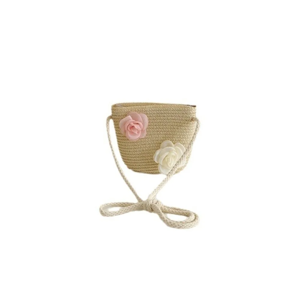 

Sweet Floral Style Children Beach Straw Hat Lace Wide Brim Sun Hat Sun Protection Solid Color Fisherman Hat Summer