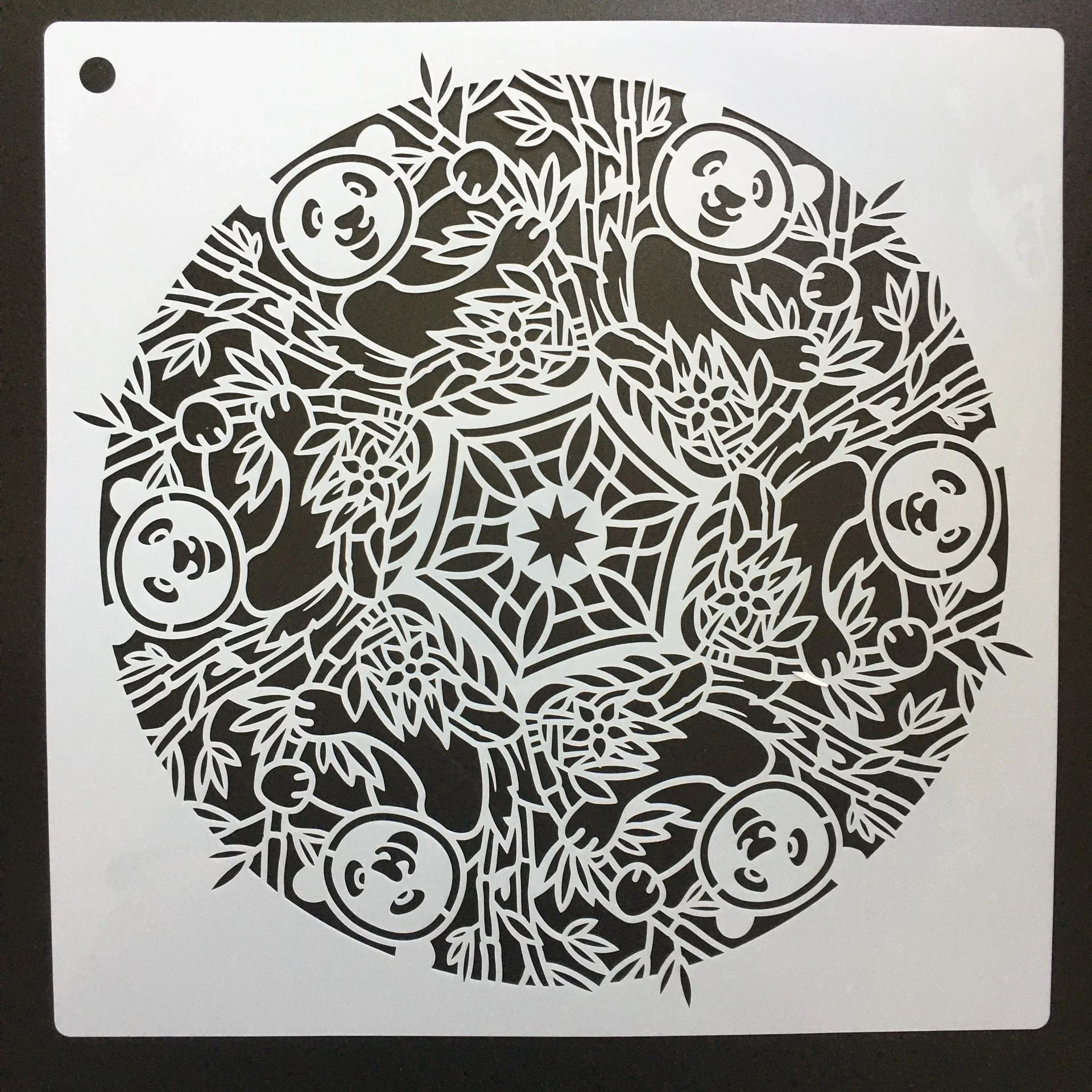 

30 * 30cm size panda diy craft mandala mold for painting stencils stamped photo album embossed paper card on wood, fabric, wall