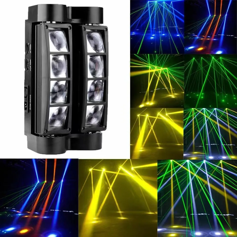 

Stage Lighting Effect Eight LED Lights Mini Light RGB Voice Controll Shaking Head Lamp KTV Disco Gift Party Club Lasershow Lamps