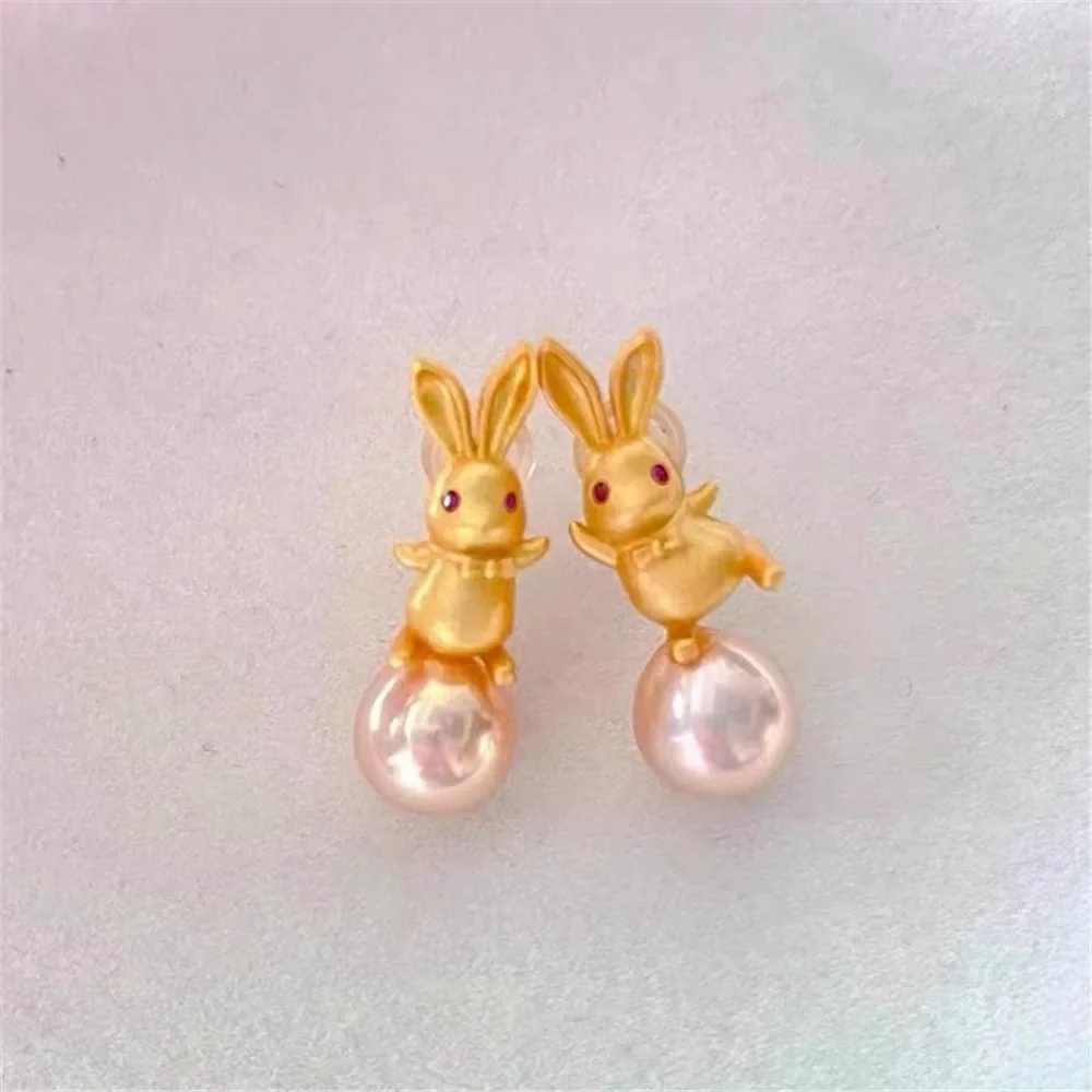 Gold-Plated Pearl Beads Stud Earrings Setting Base Diy Jewelry Making Findings&Components No Pearl E117