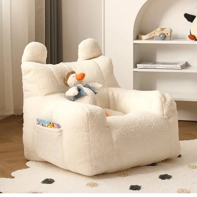 sofa lamb wool cute single baby seat, reading area cartoon sofa, room leisure sofa