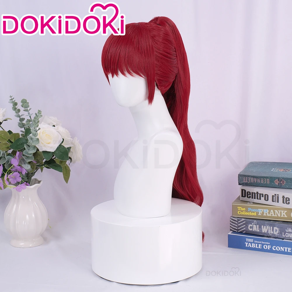 IN STOCK Kasumii Yoshizawaa Wig Game Cosplay Wig DokiDoki Women Red 65cm Long Hair Kasumii Cosplay Free Wig Cap