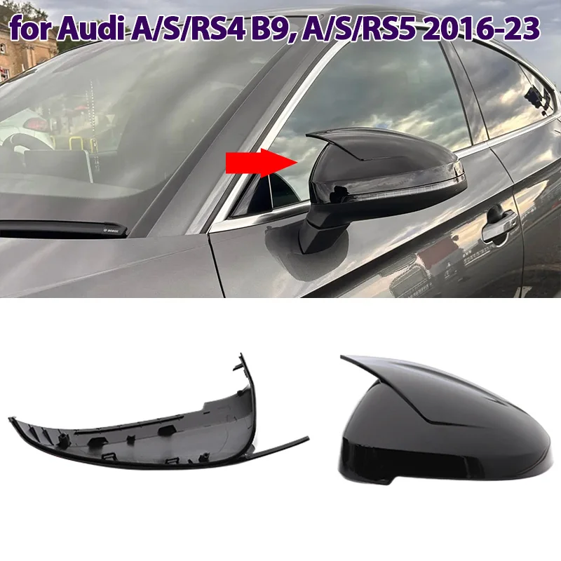 

1 pair Side Case Trim Sport Style Car Rearview Mirror Caps for Audi A4 S4 RS4 B9 A5 S5 RS5 Sline 2016-2023 Replacement