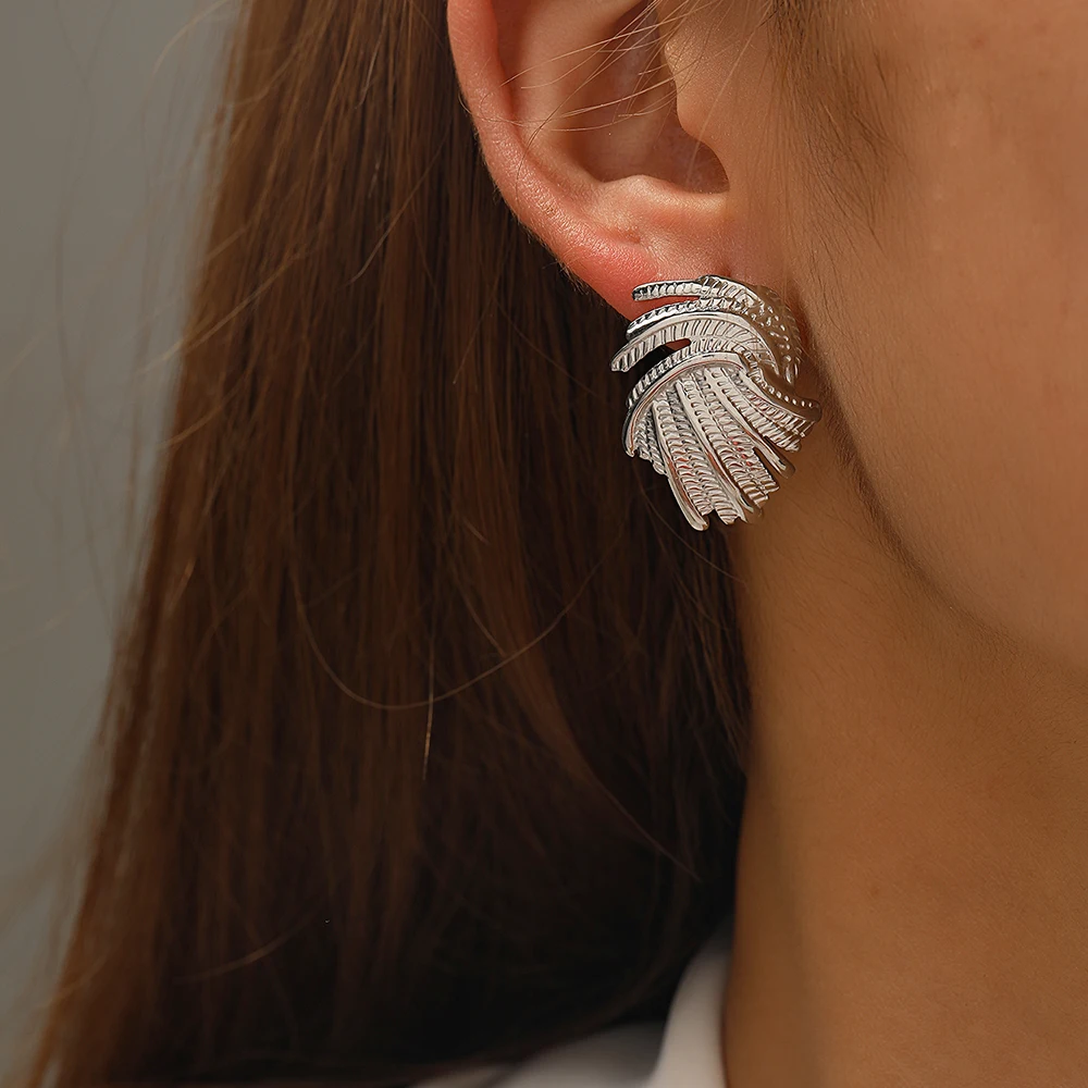 Stainless Steel Earrings Vintage New Fashion Design Geometric Alien Spiral Earrings For Women Jewelry Commuter Party Pairing
