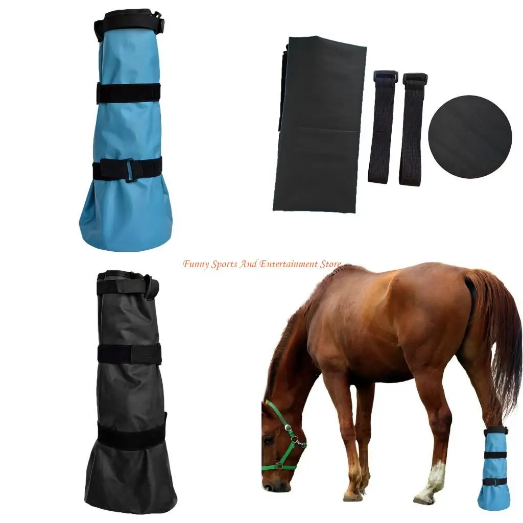 bota-pratica-imersao-cascos-pvc-com-faixa-elastica-ajustavel-bolsa-imersao-para-cavalo-para-limpeza-e-manutencao