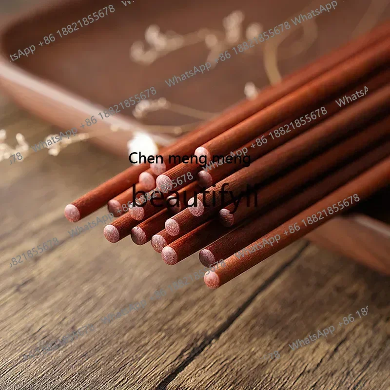 S7486teae High-end solid wood chopsticks Guochao gift box with 10 pairs of red sandalwood fast seeds, golden carp chopsticks