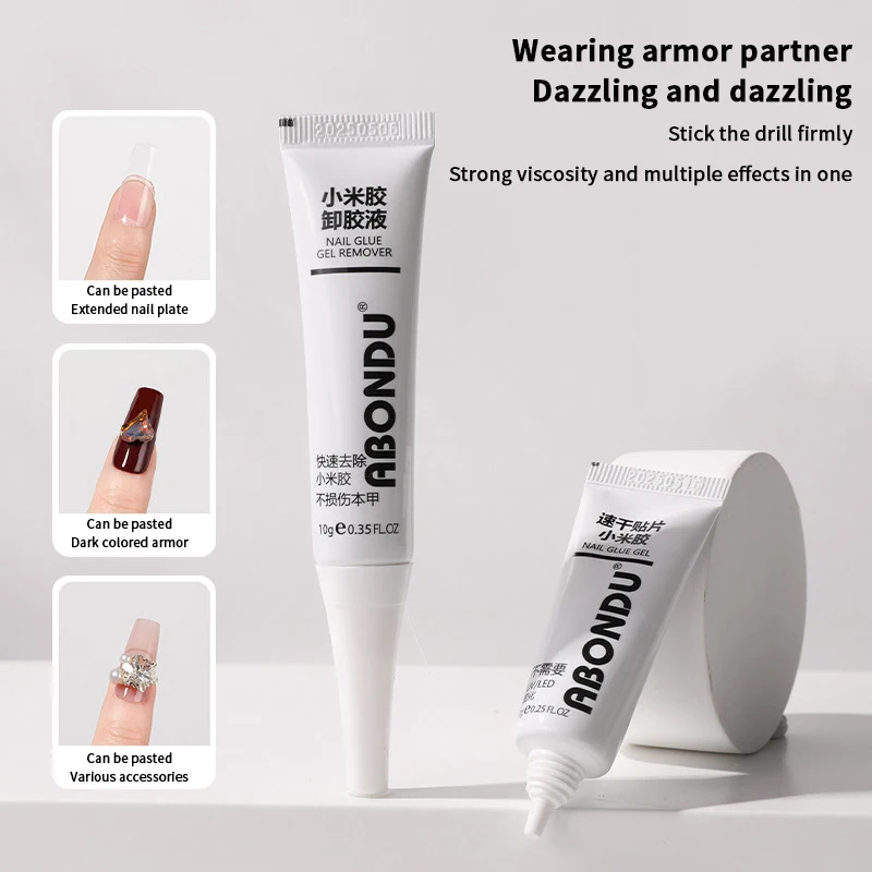 Quick Drying Solid Nail Glue With Remover For Press On Nails Tips No Need For UV Lamp Long Lasting Fake Nails Glue