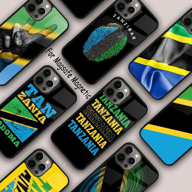 Tanzania Flag Magnetic Phone Case For APPLE iPhone 16 14 13 12 11 Pro Max 15 Plus Wireless Charge With MagSafe Cover