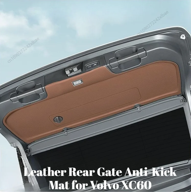 Leather Rear Door Anti-Kick Pad, Trunk Protective Sticker, Auto Protective Accessories Compatible with for Volvo XC60 2021-2026