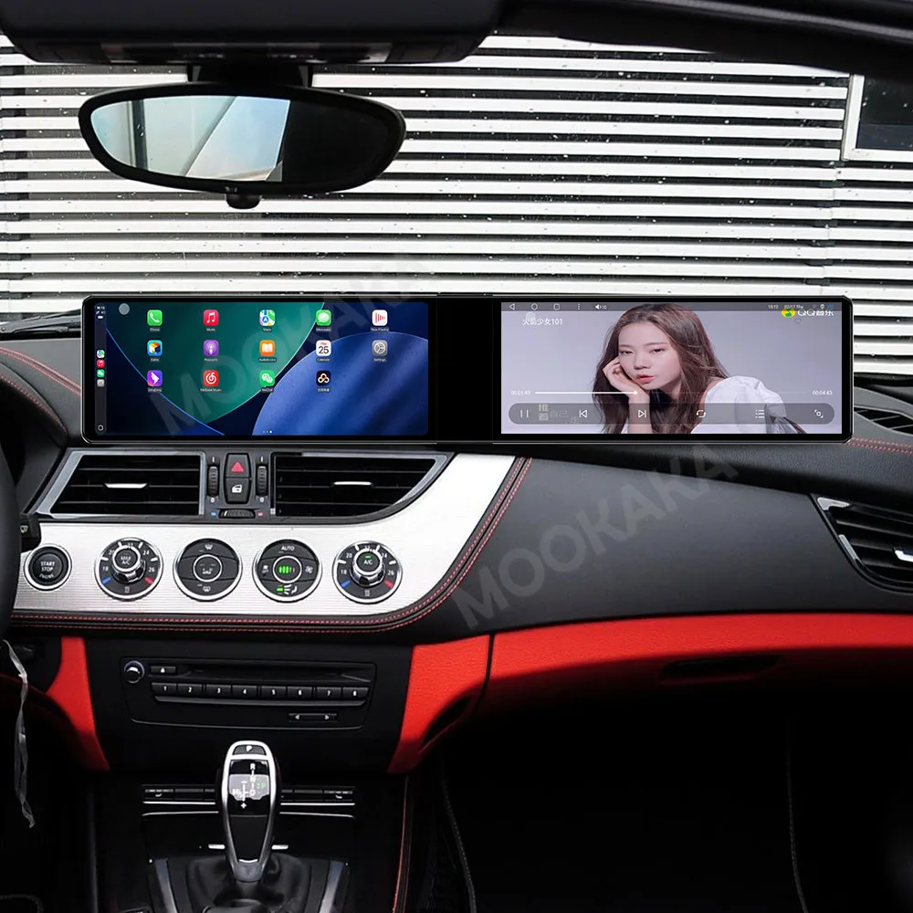 24.6" Carplay Car Radio Dual Screen For BMW Z4 2009-2017 NBT CIC Android Auto Stereo Multimedia Tape Recorder GPS Navi Head Unit